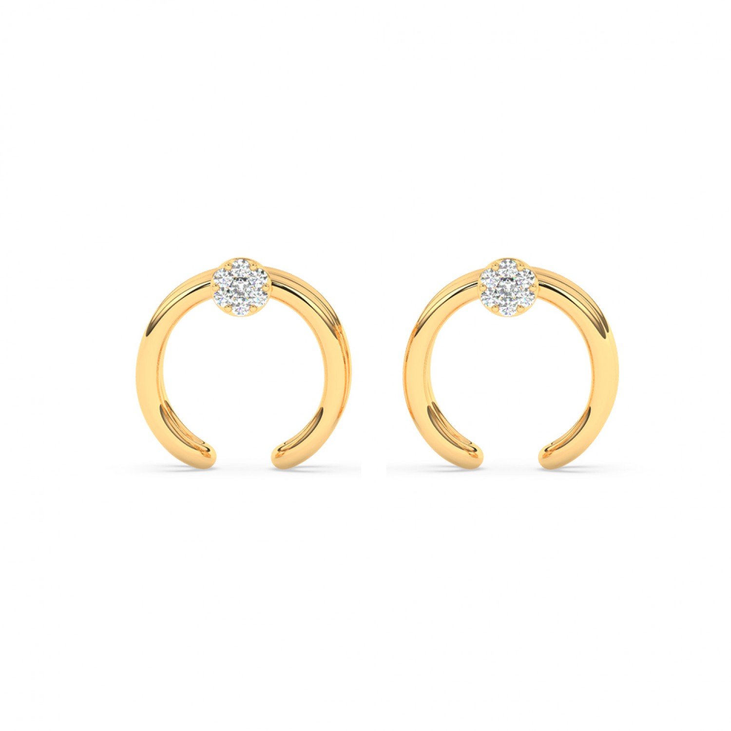 Gold Zircon Studded Circle Earrings