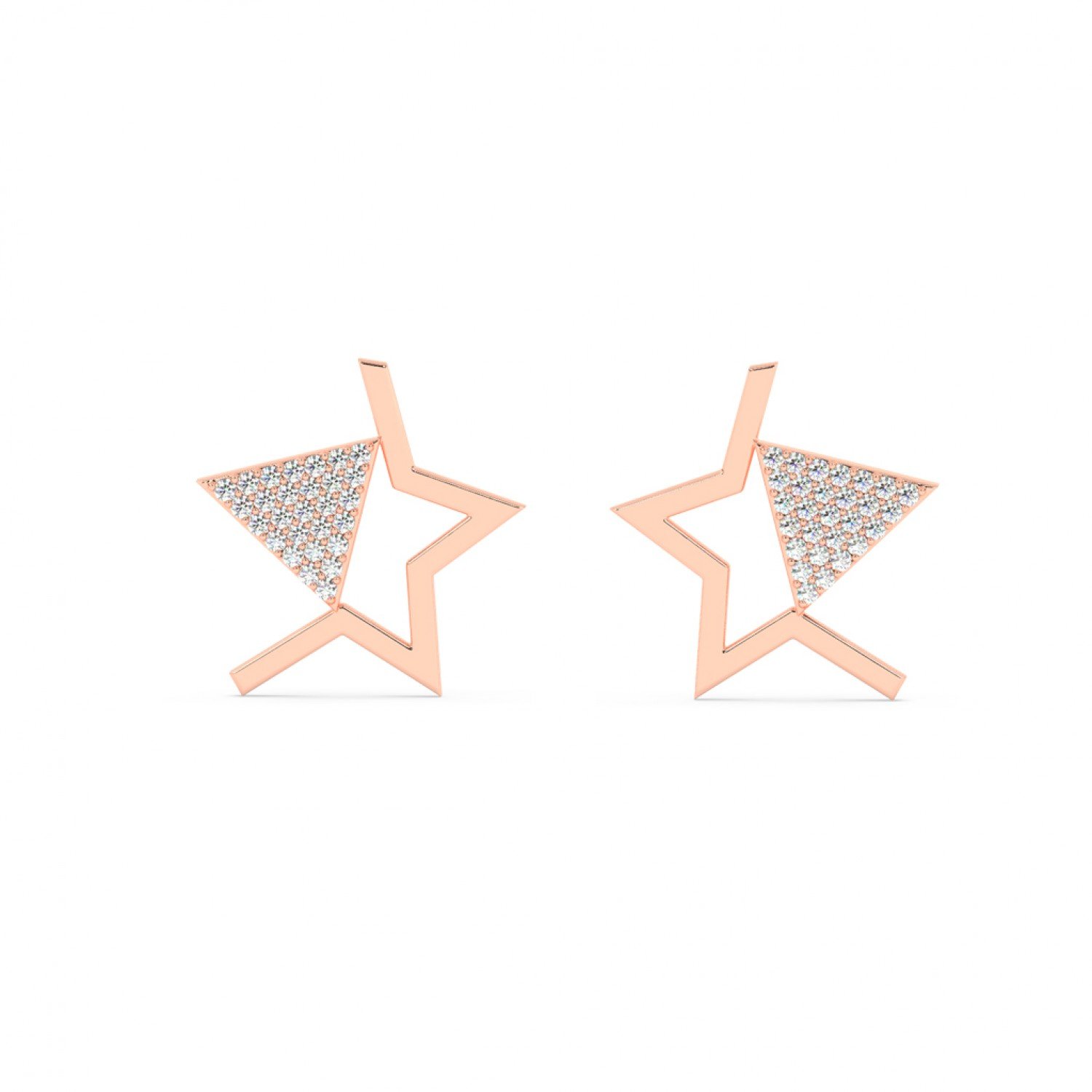 Rose Gold Shining Star Earrings Rose Gold Shining Star Earrings