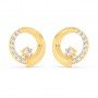 Gold Zircon Studded Circle Earrings