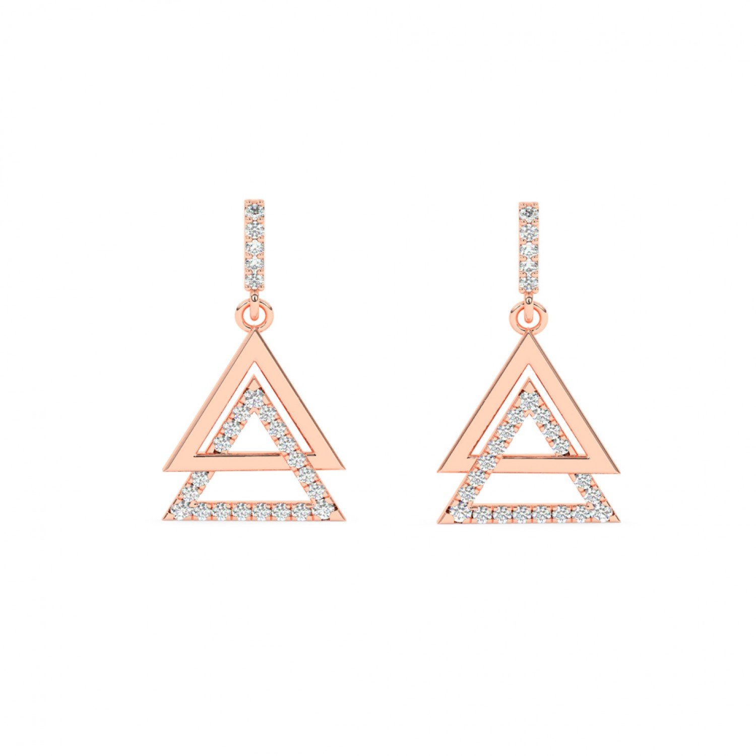 Rose Gold Triangular Drop Earrings Rose Gold Triangular Drop Earrings