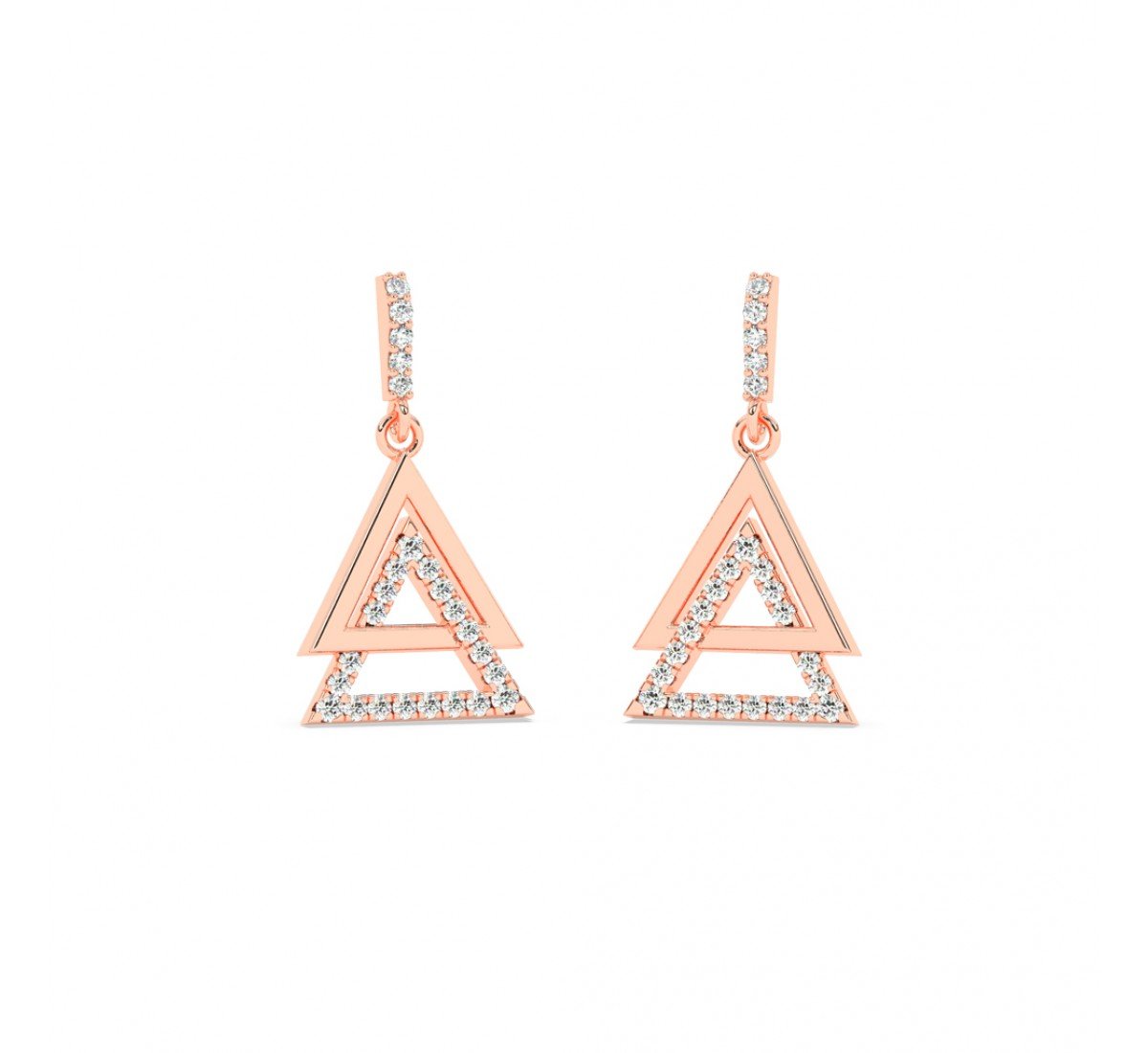 Rose Gold Triangular Drop Earrings