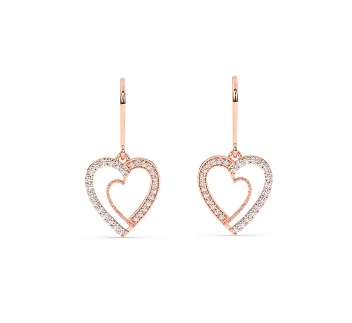 Rose Gold You Have My Heart Earrings