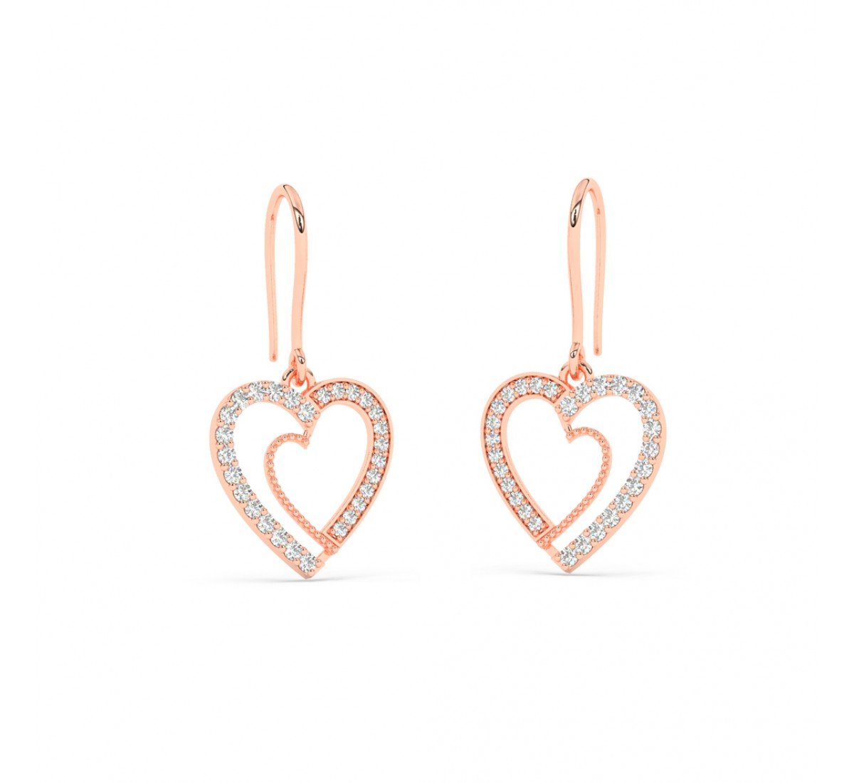 Rose Gold You Have My Heart Earrings