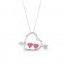 Silver Heart With Arrow Pendant With Link Chain