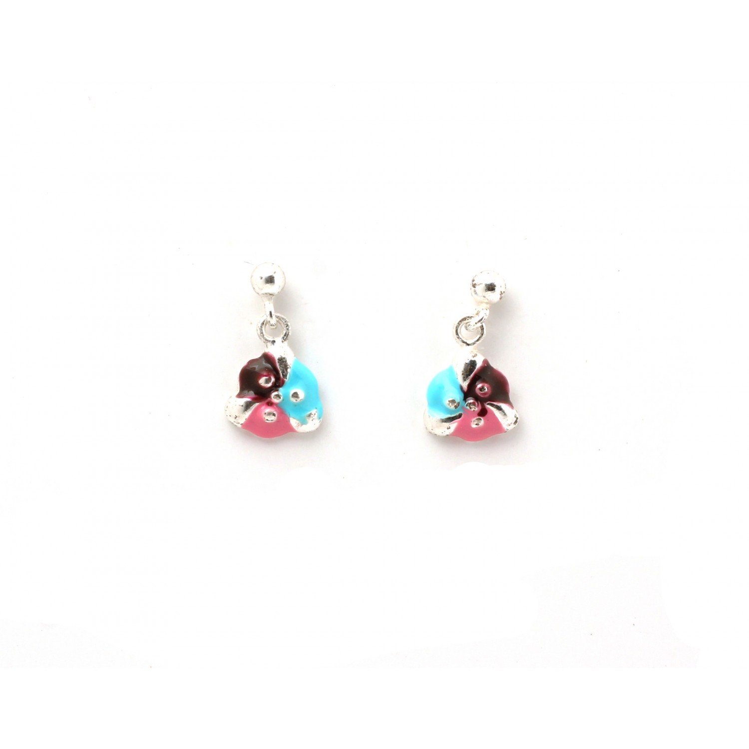 Silver Floral Kids Drop Earrings Silver Floral Kids Drop Earrings