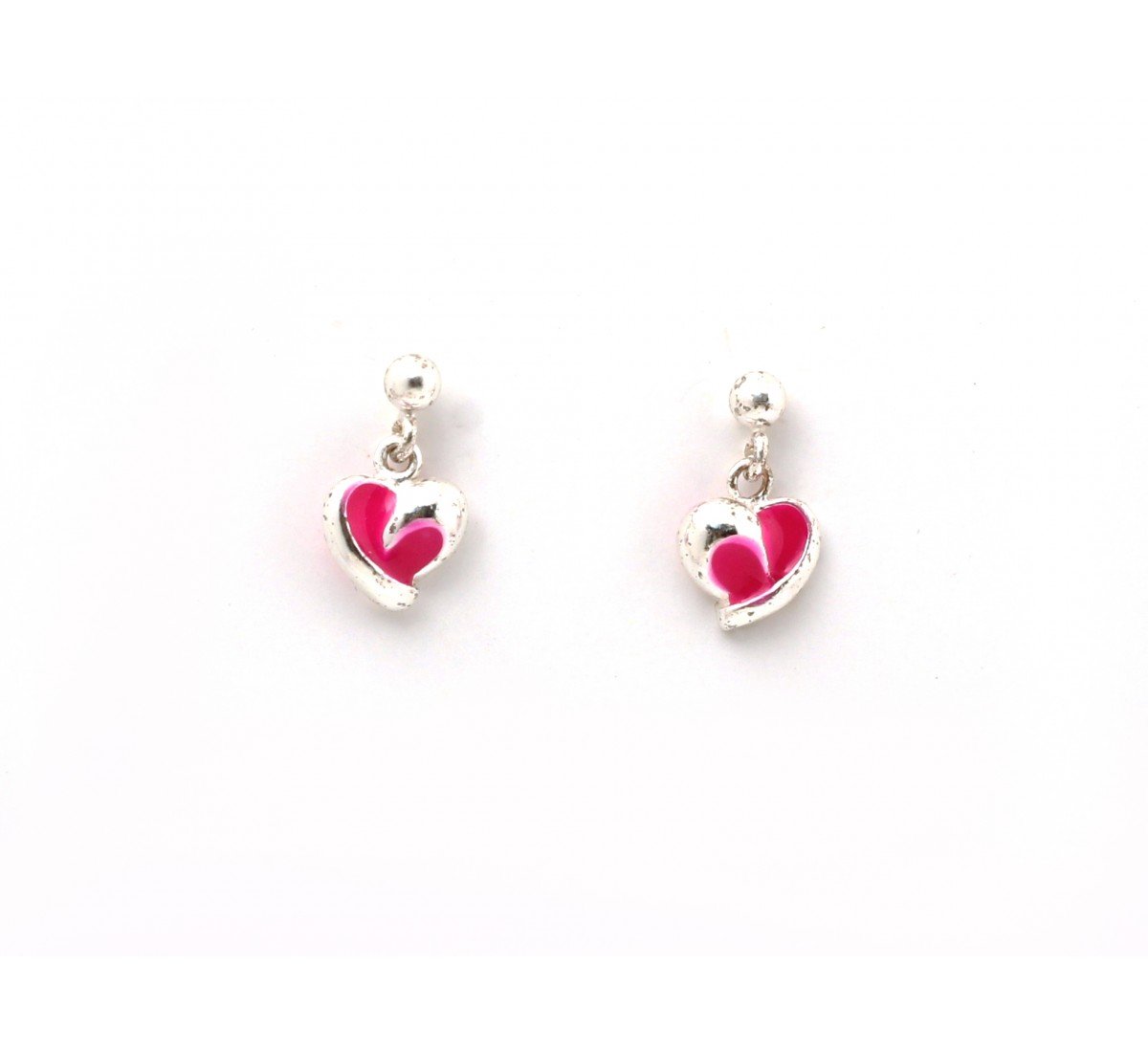 Silver Heart Kids Drop Earrings