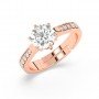 Rose Gold Classic Zircon Solitare Ring