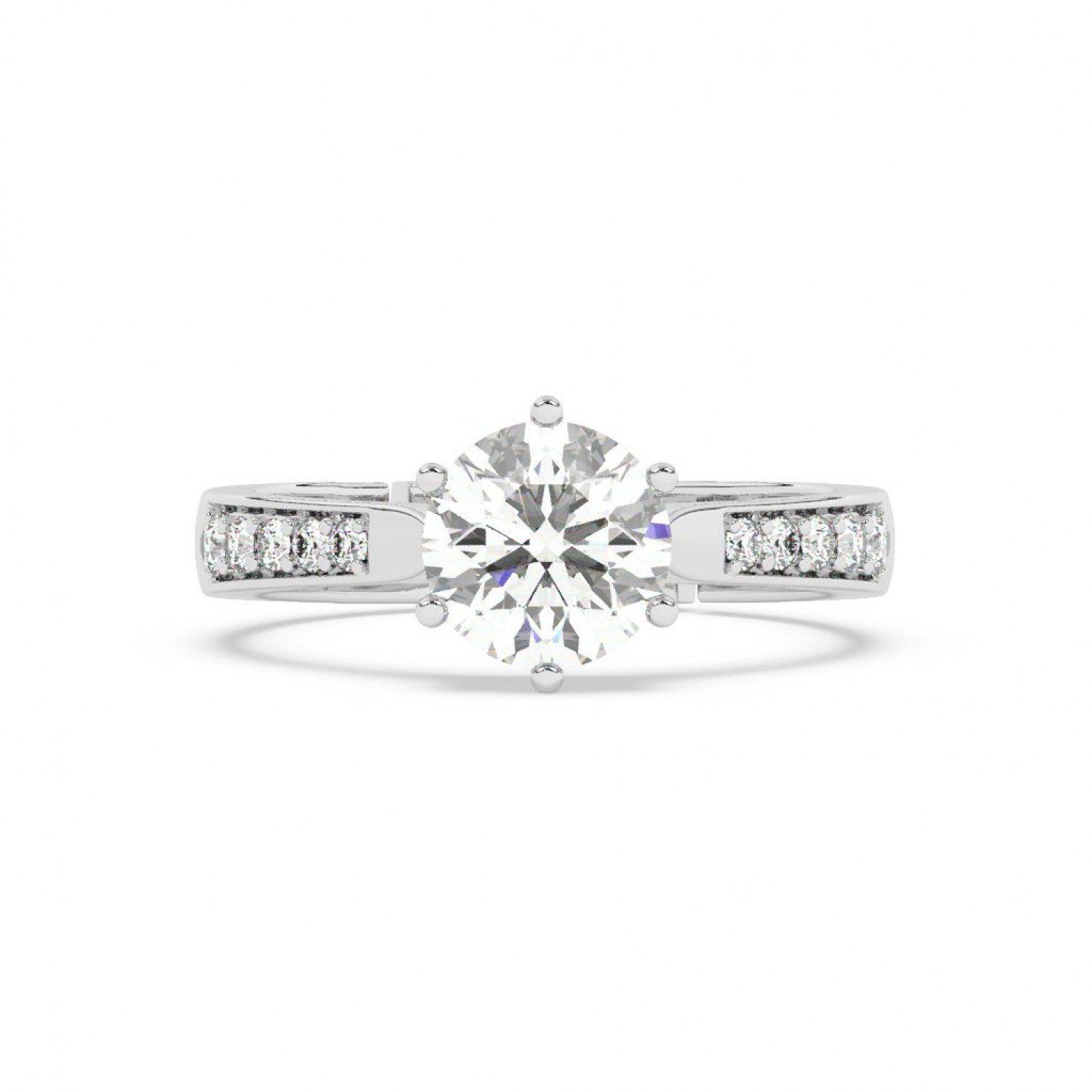 Silver Classic Zircon Solitare Ring
