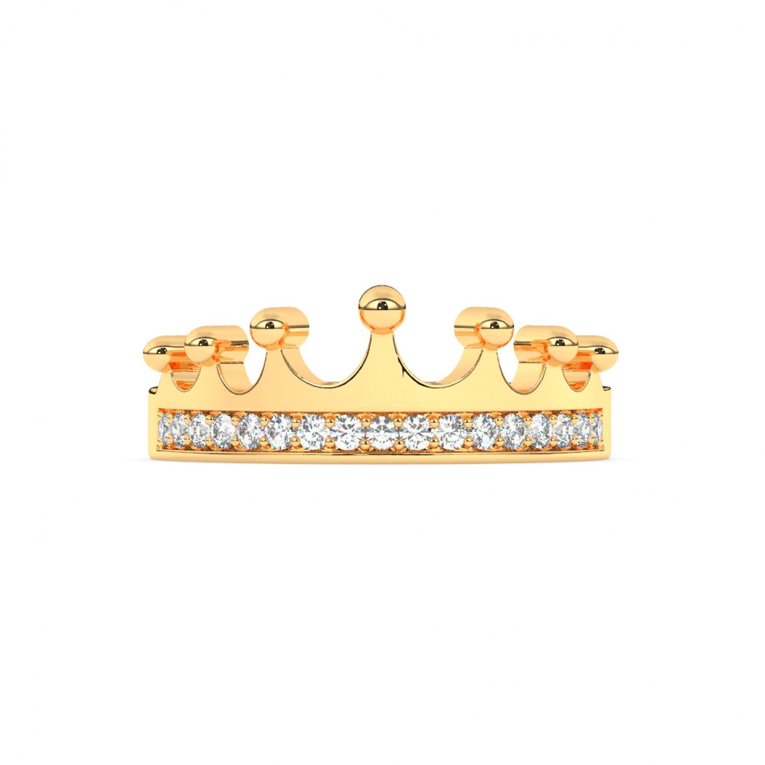 Gold Zircon Crown Ring