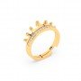 Gold Zircon Crown Ring