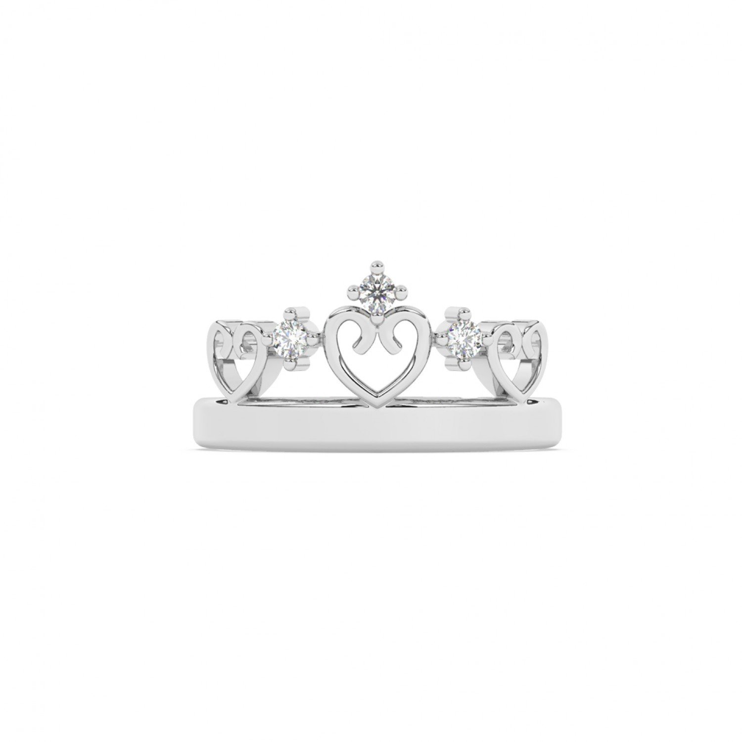 Silver Zircon Stud Crown Ring Silver Zircon Stud Crown Ring