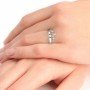 Silver Zircon Stud Crown Ring