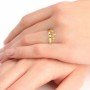 Gold Zircon Stud Crown Ring