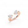 Rose Gold Zircon Heart Ring