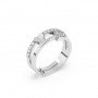 Silver Heart With Studded Zircon Band