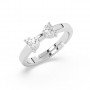 Silver Dual Heart Stone Ring