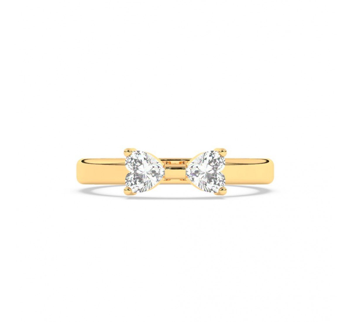 Gold Dual Heart Stone Ring