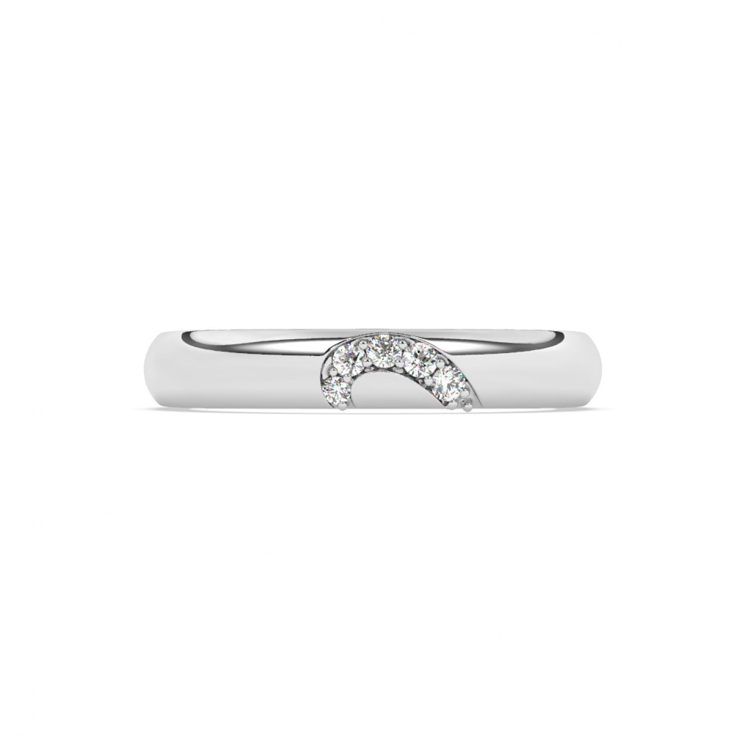 Silver Half Heart Zircon Studded Band Silver Half Heart Zircon Studded Band