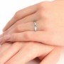 Silver Half Heart Zircon Studded Band
