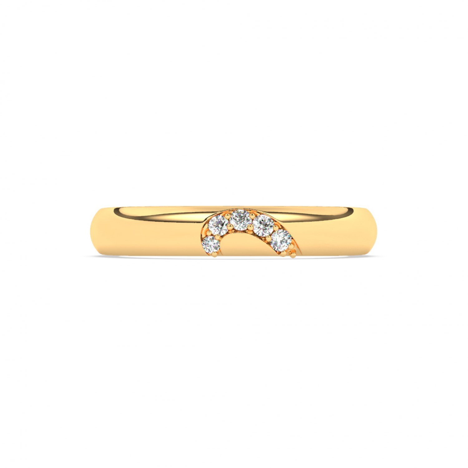 Gold Half Heart Zircon Studded Band Gold Half Heart Zircon Studded Band