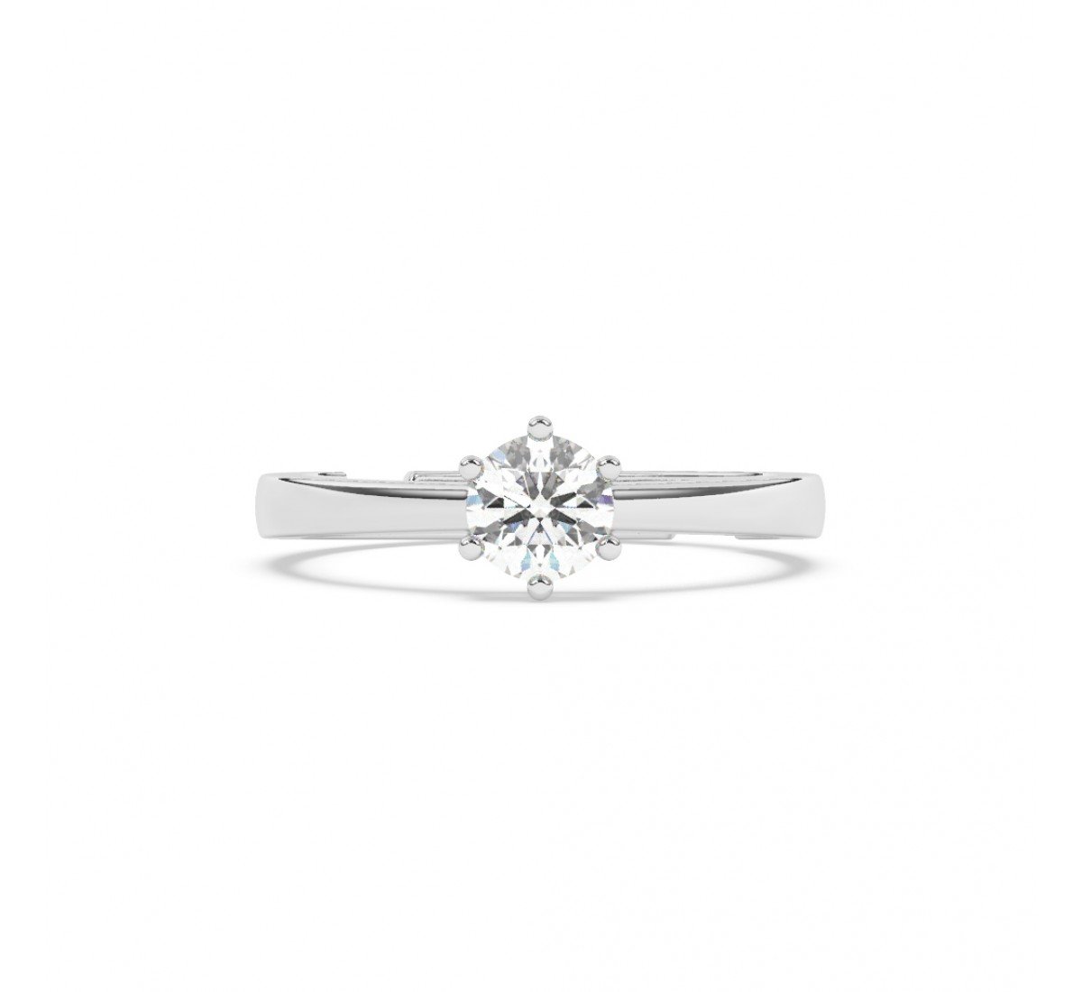 Silver Classic Solitaire Ring