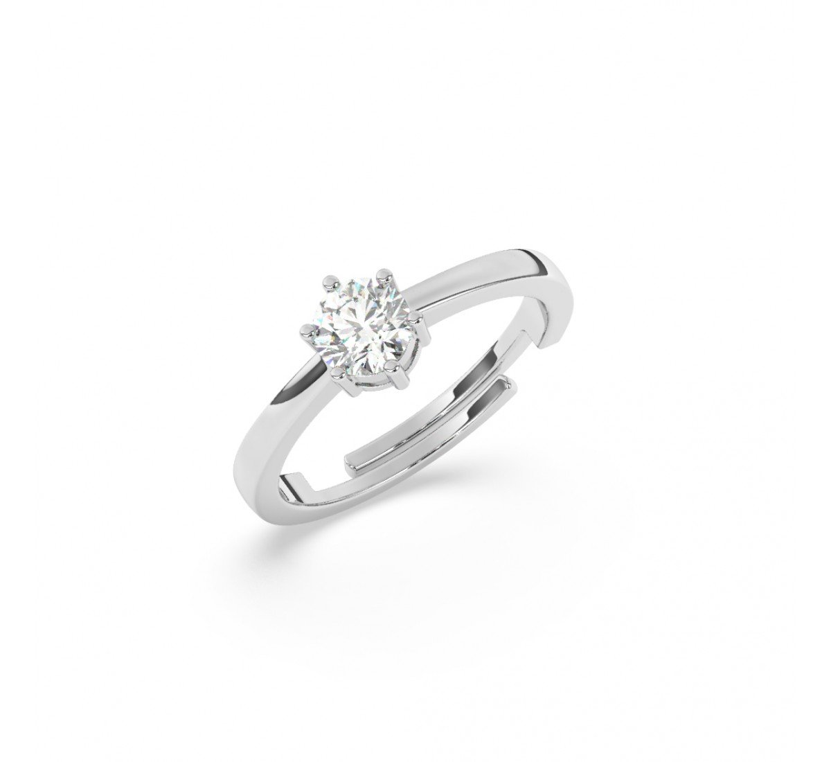 Silver Classic Solitaire Ring