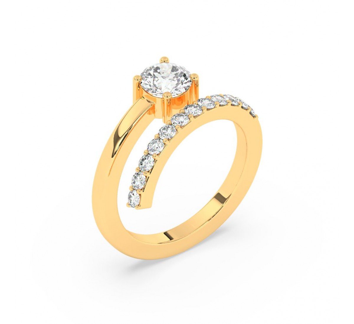 Gold Zircon Sunrise Ring
