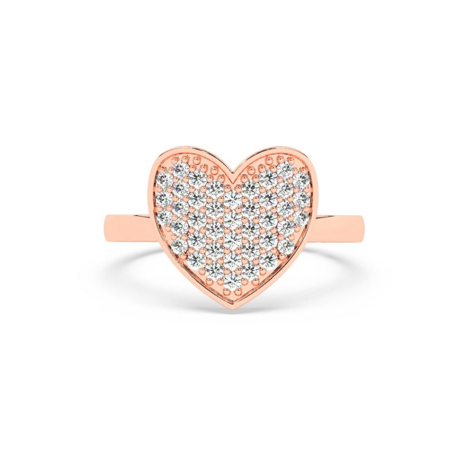 Rose Gold Zircon Studded Heart Ring Rose Gold Zircon Studded Heart Ring