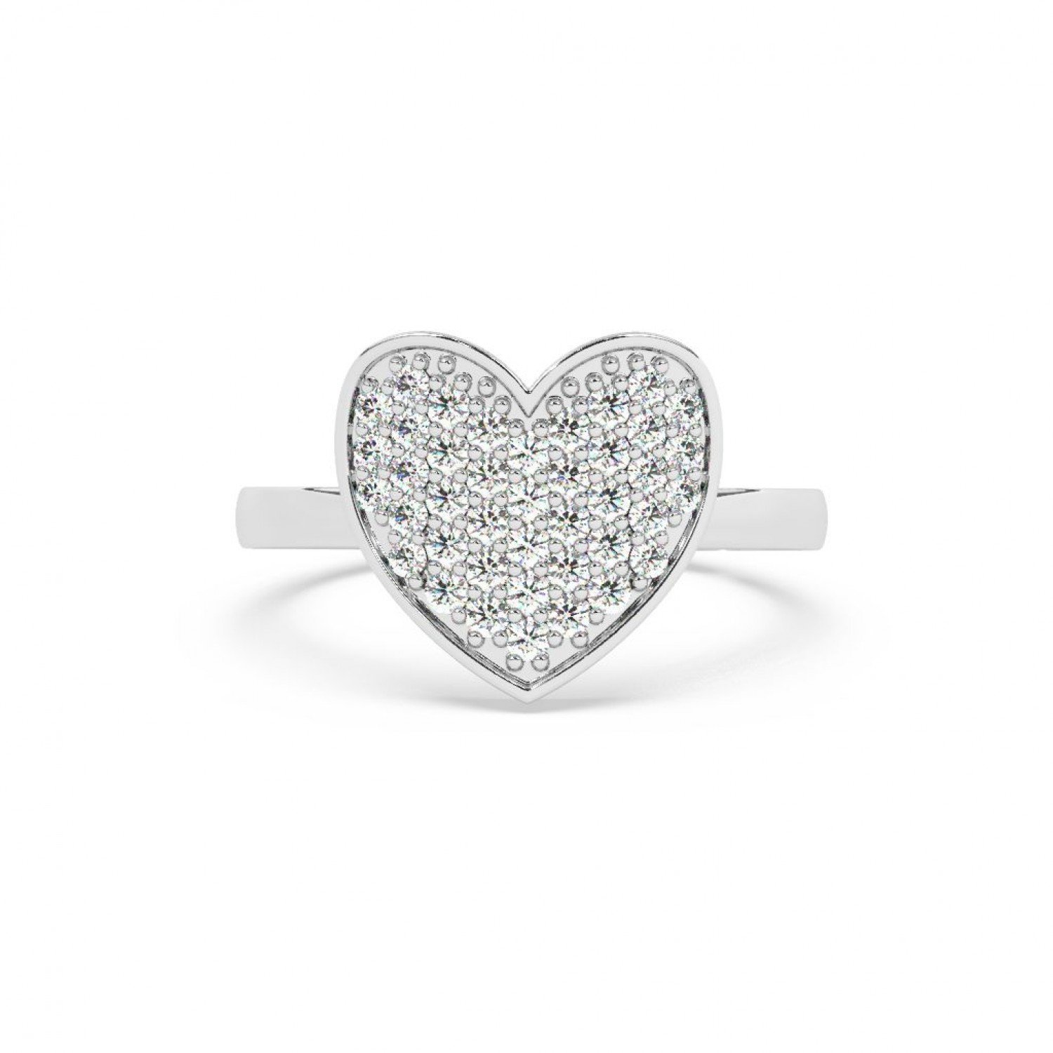 Sliver Zircon Studded Heart Ring Sliver Zircon Studded Heart Ring