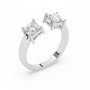 Silver Dual Princess Stone Ring