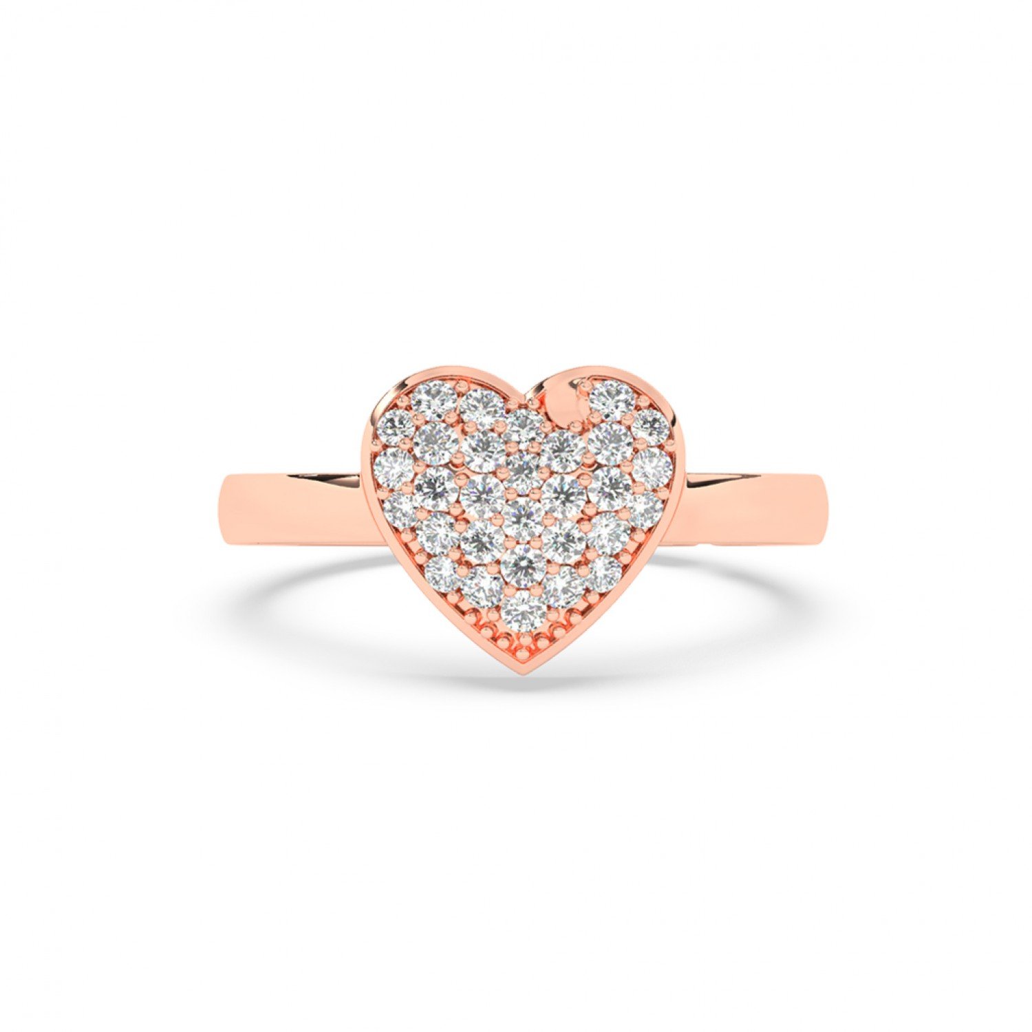 Rose Gold Zircon Stud Heart Ring Rose Gold Zircon Stud Heart Ring