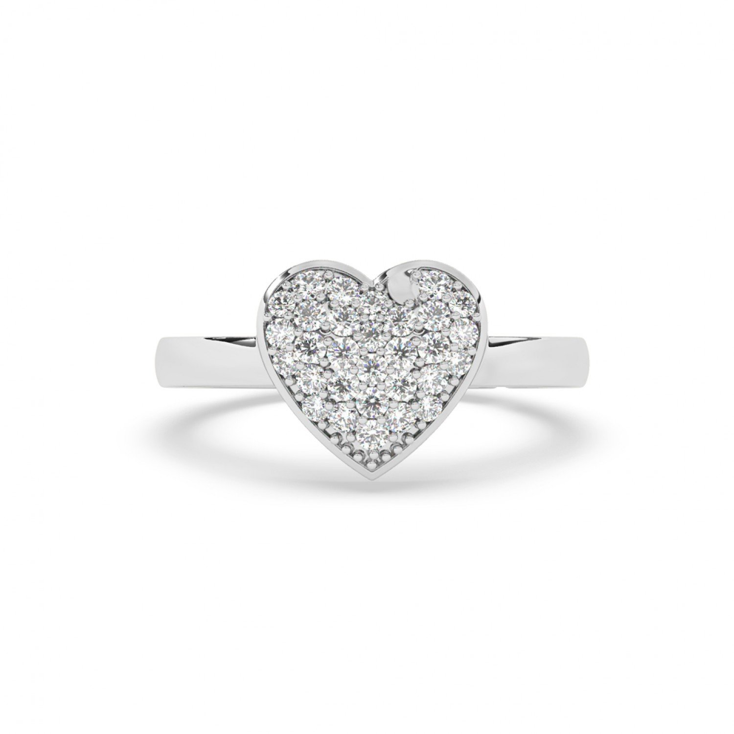 Gold Zircon Stud Heart Ring