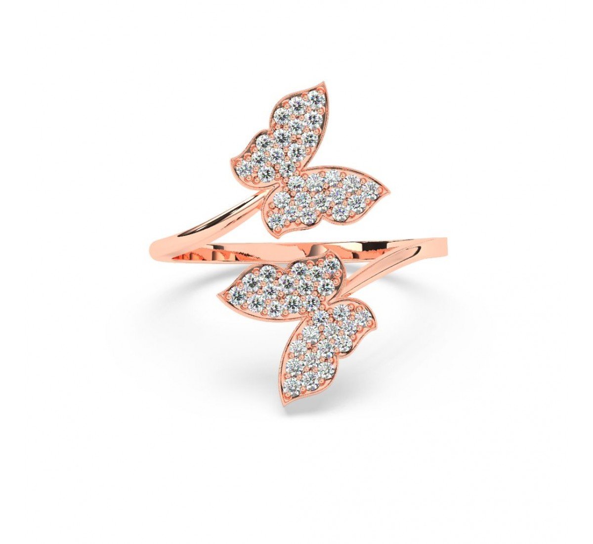 Rose Gold Dual Butterfly Ring