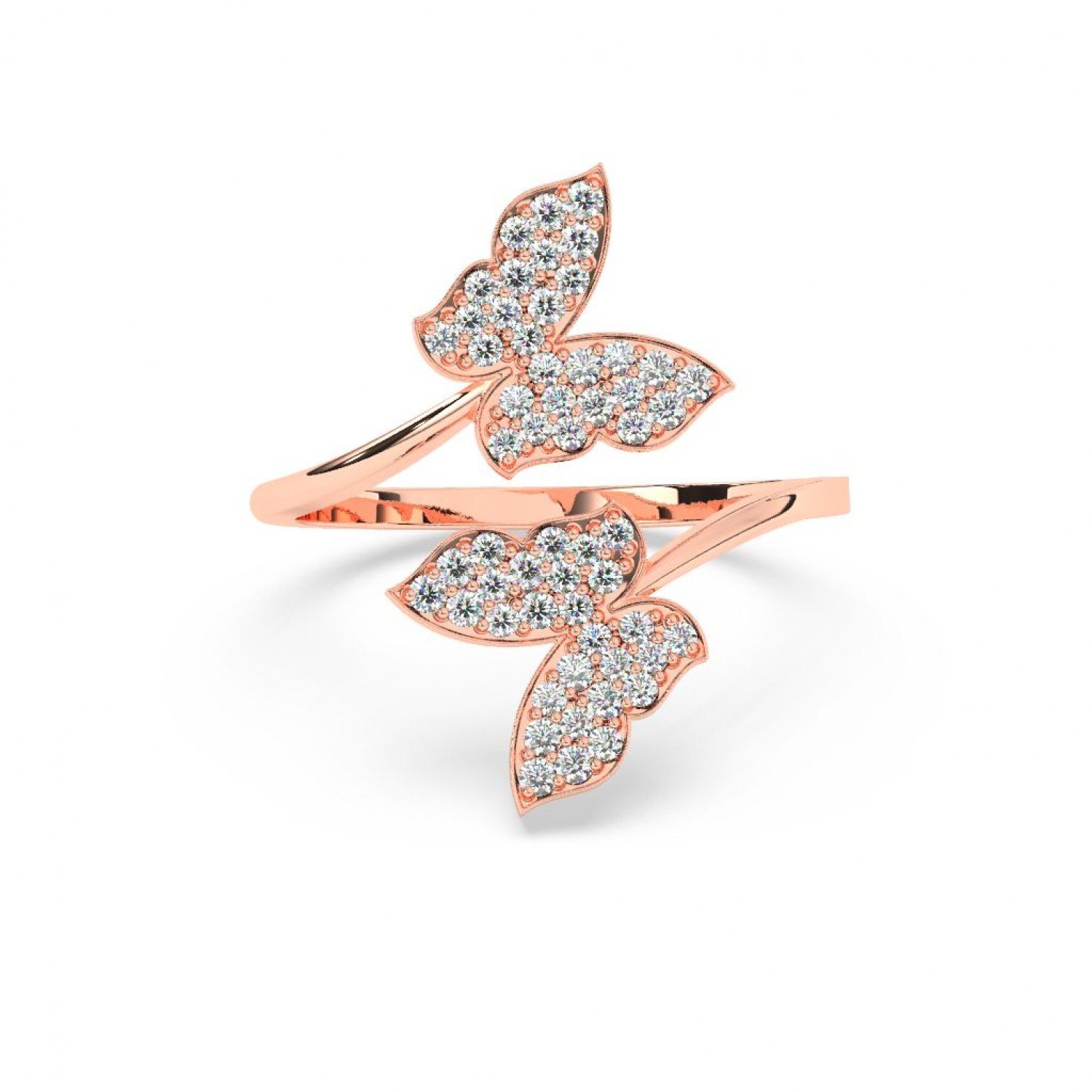 Rose Gold Dual Butterfly Ring Rose Gold Dual Butterfly Ring