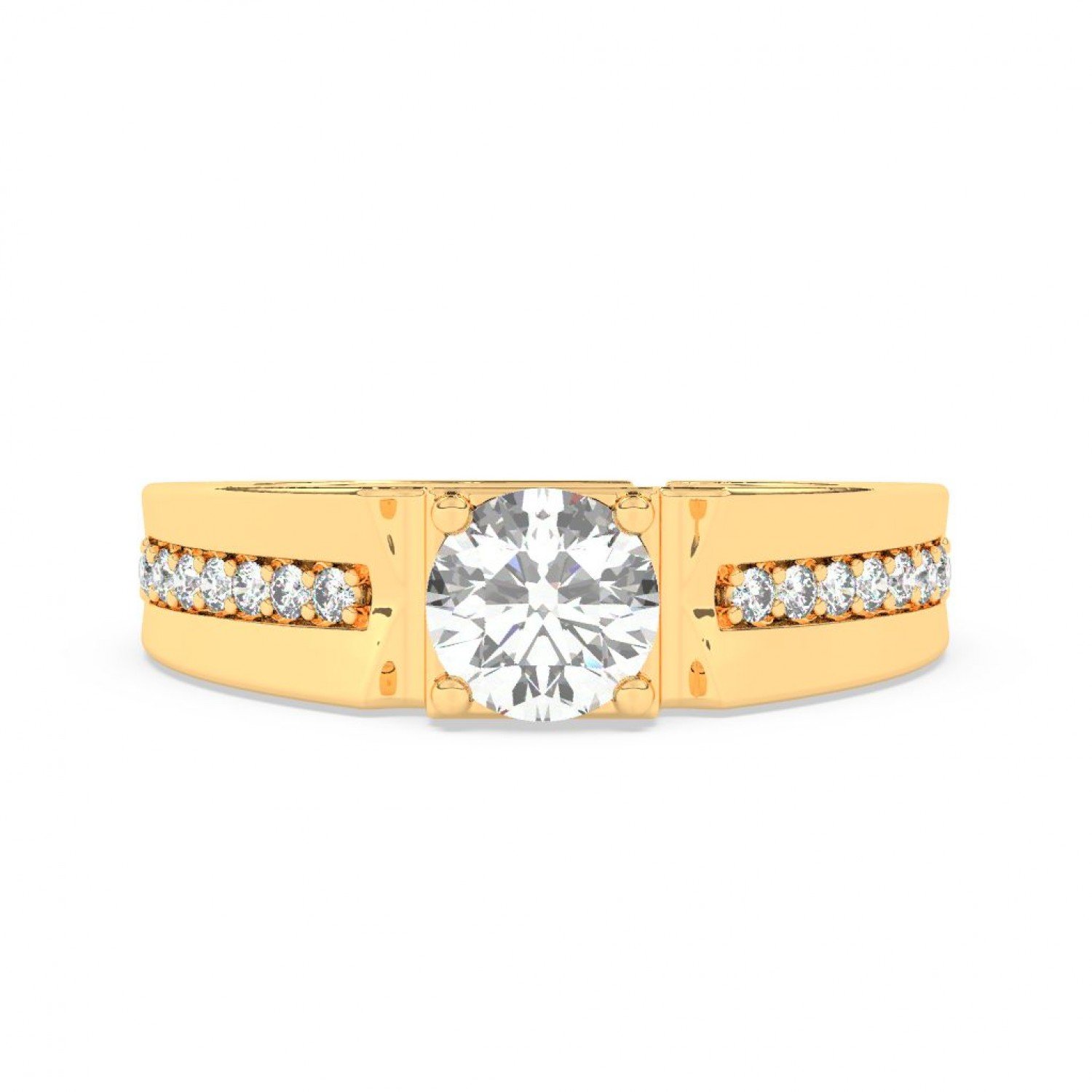 Gold Classic Solitare Ring For Men Gold Classic Solitare Ring For Men