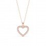 Rose Gold Dazzling Zircon Heart Pendant With Link Chain