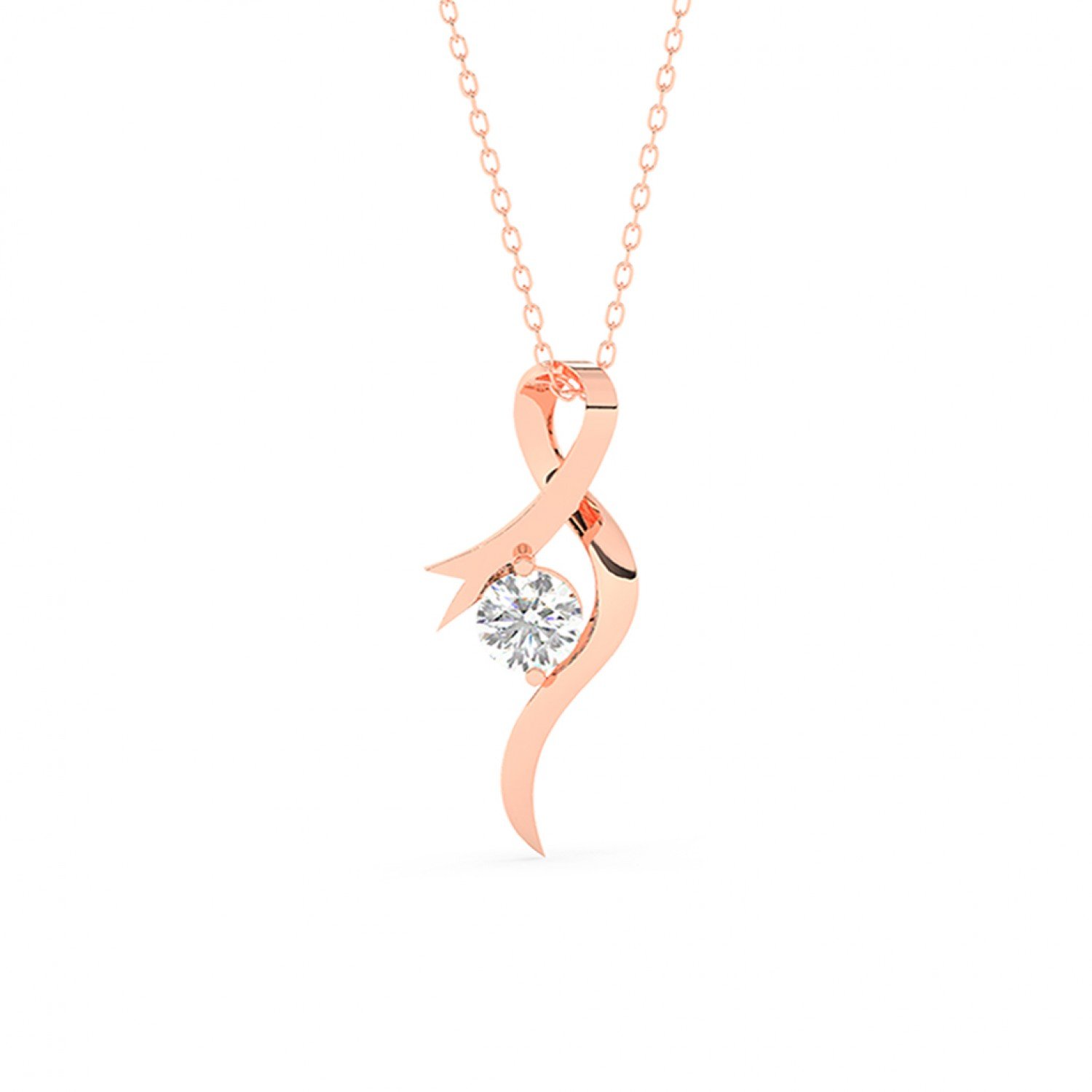 Rose Gold Falling Dew Necklace With Link Chain