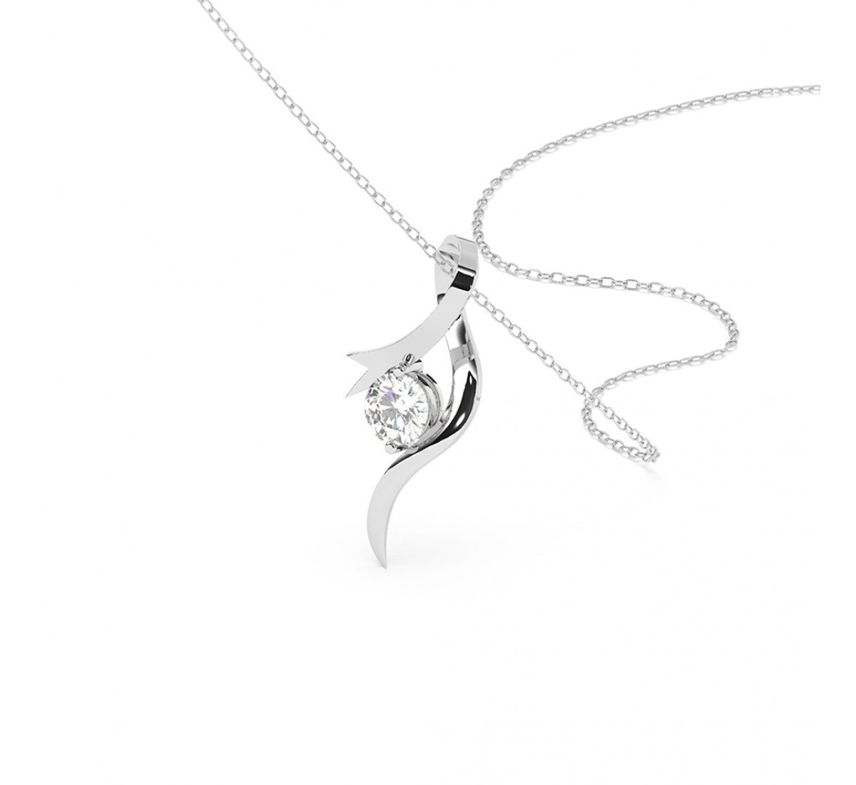 Silver Falling Dew Necklace With Link Chain