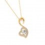 Gold Zircon Swan Pendant With Link Chain