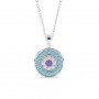 Silver Radiant Blue Disk Pendant