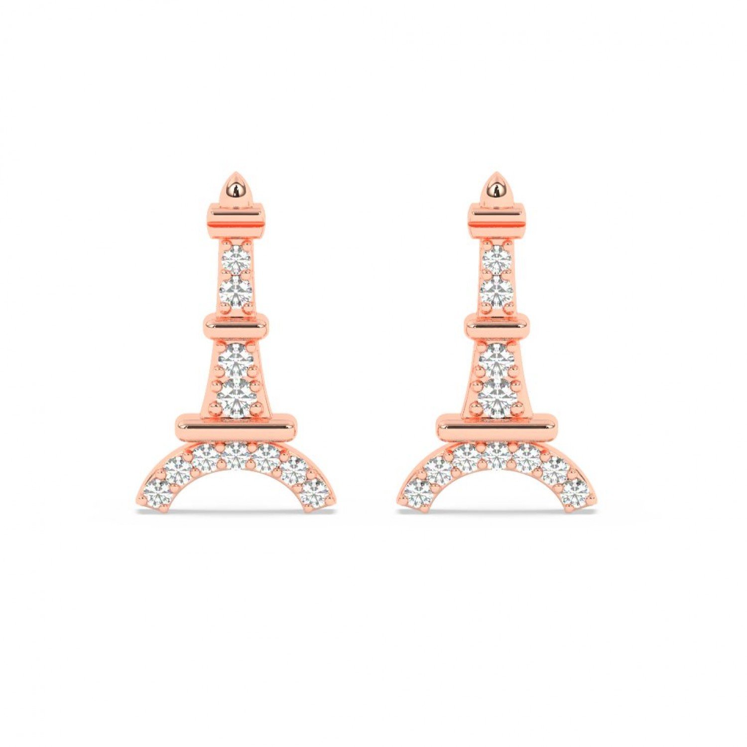 Rose Gold Eiffel Tower Earrings