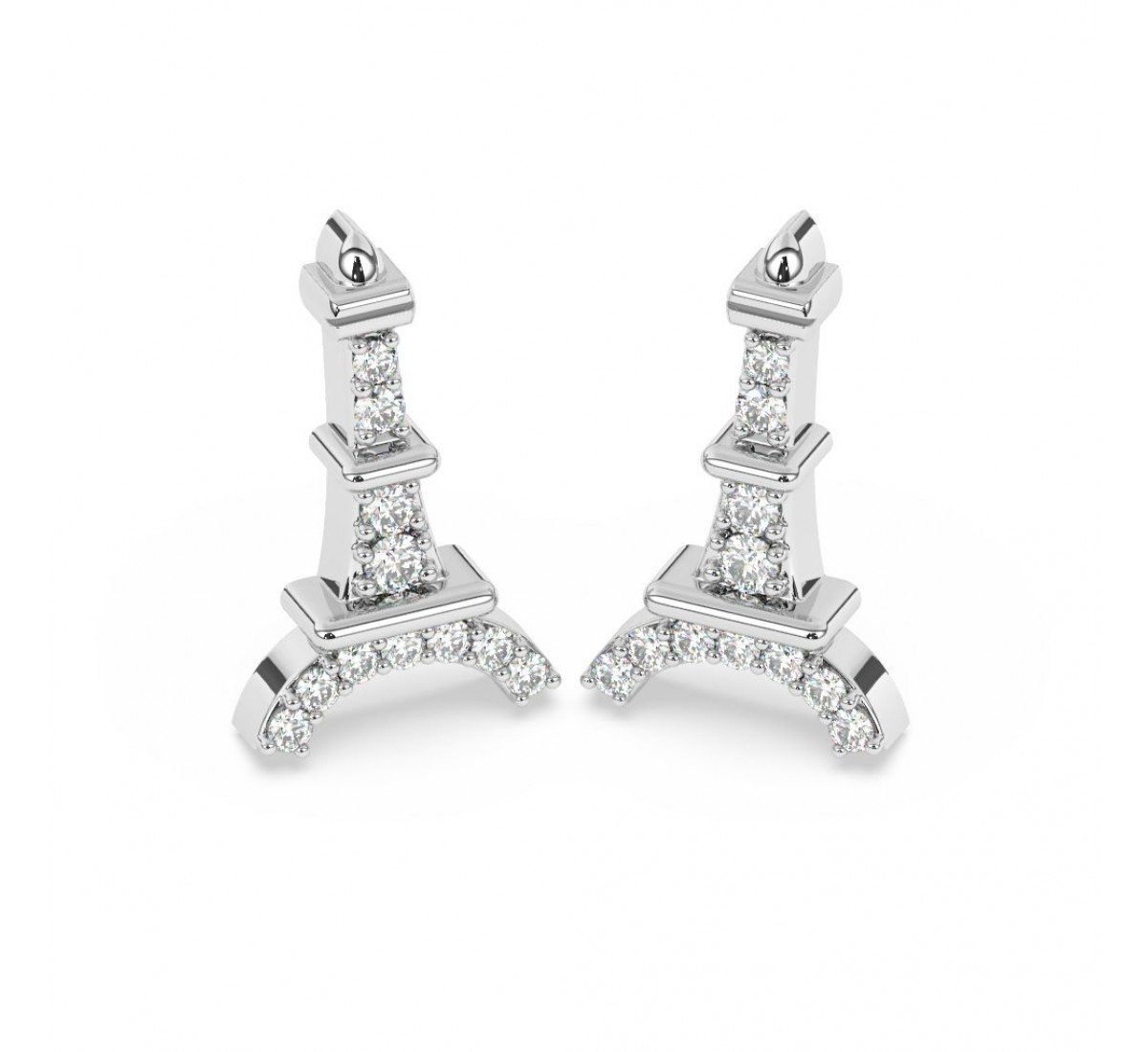 Silver Eiffel Tower Earrings