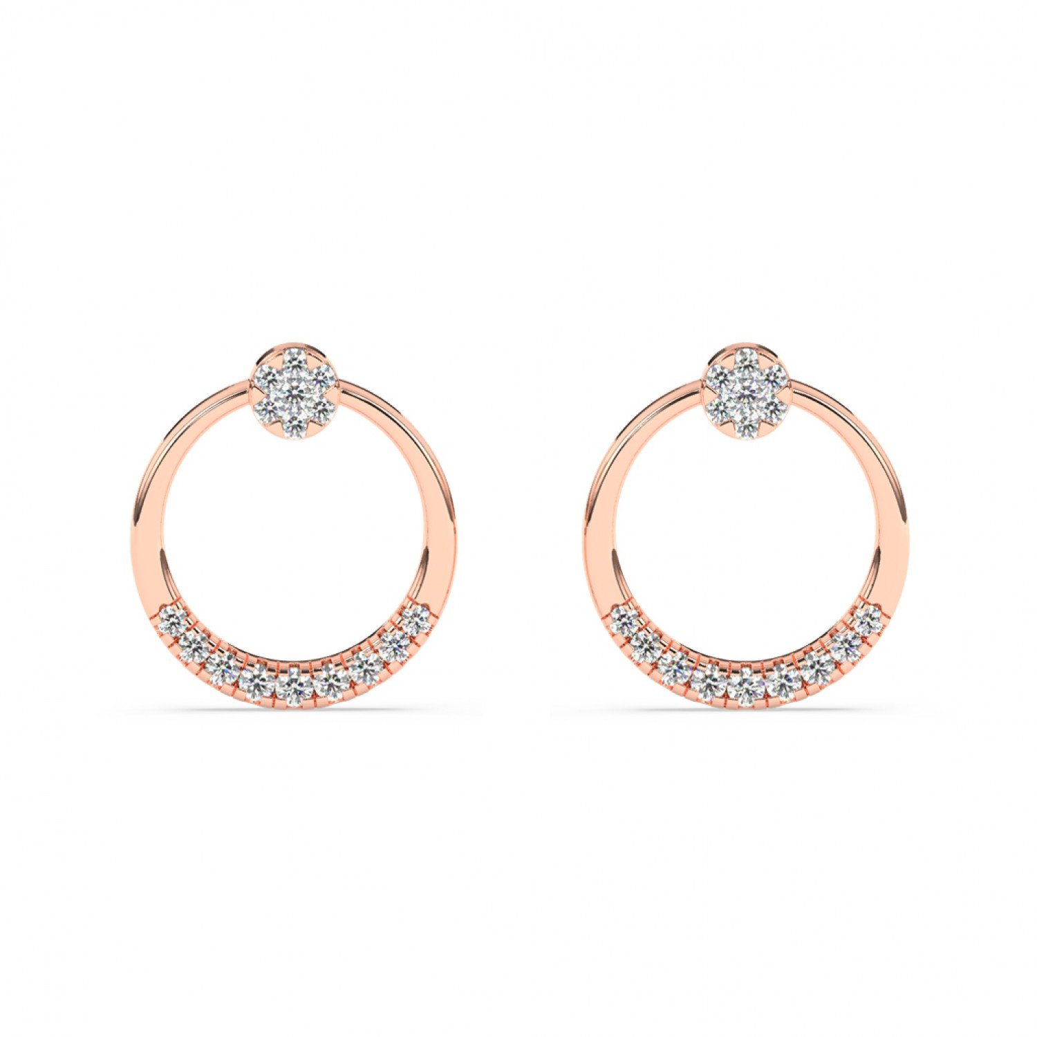 Rose Gold Emila Zircon Studded Earrings