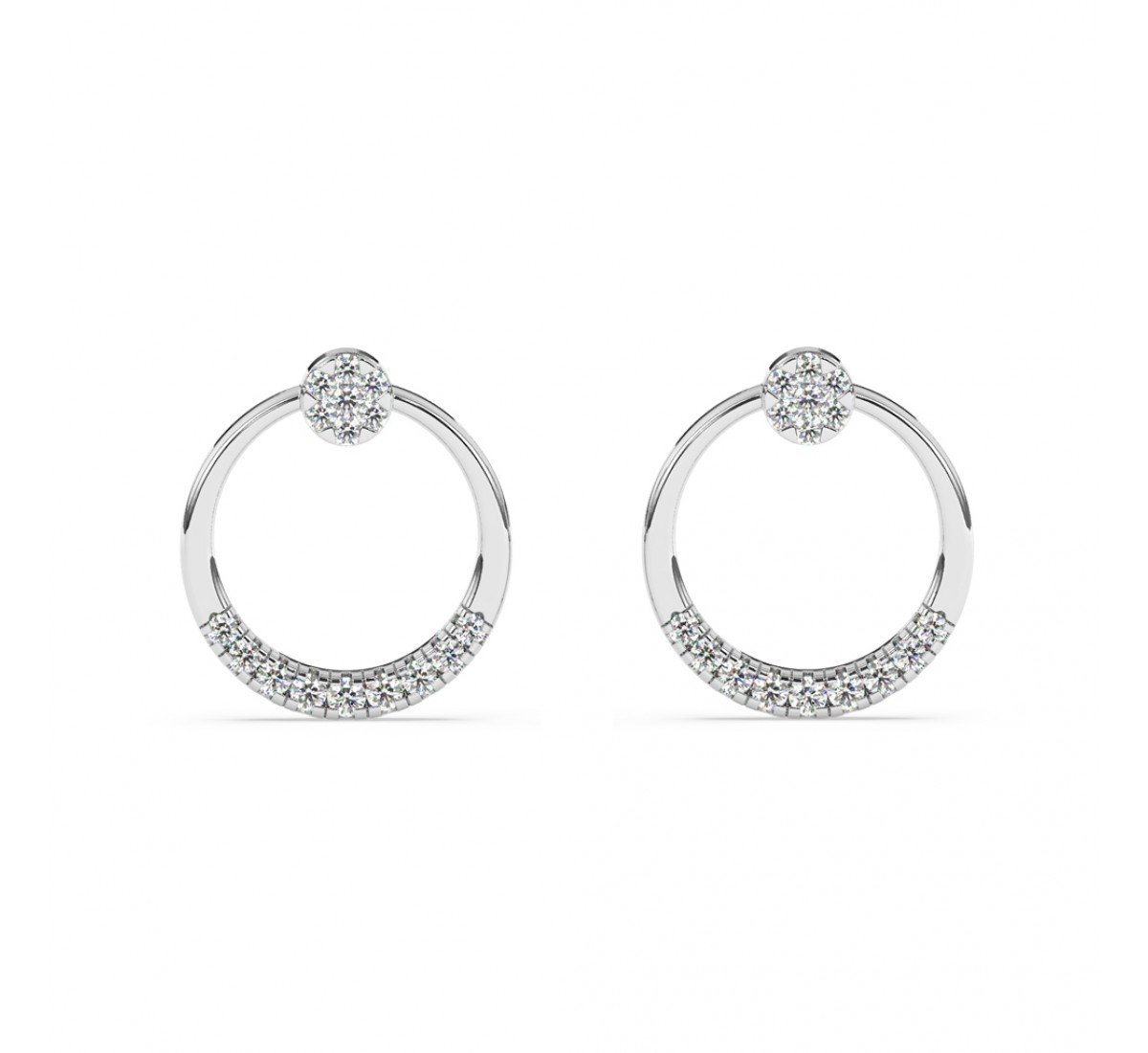 Silver Emila Zircon Studded Earrings