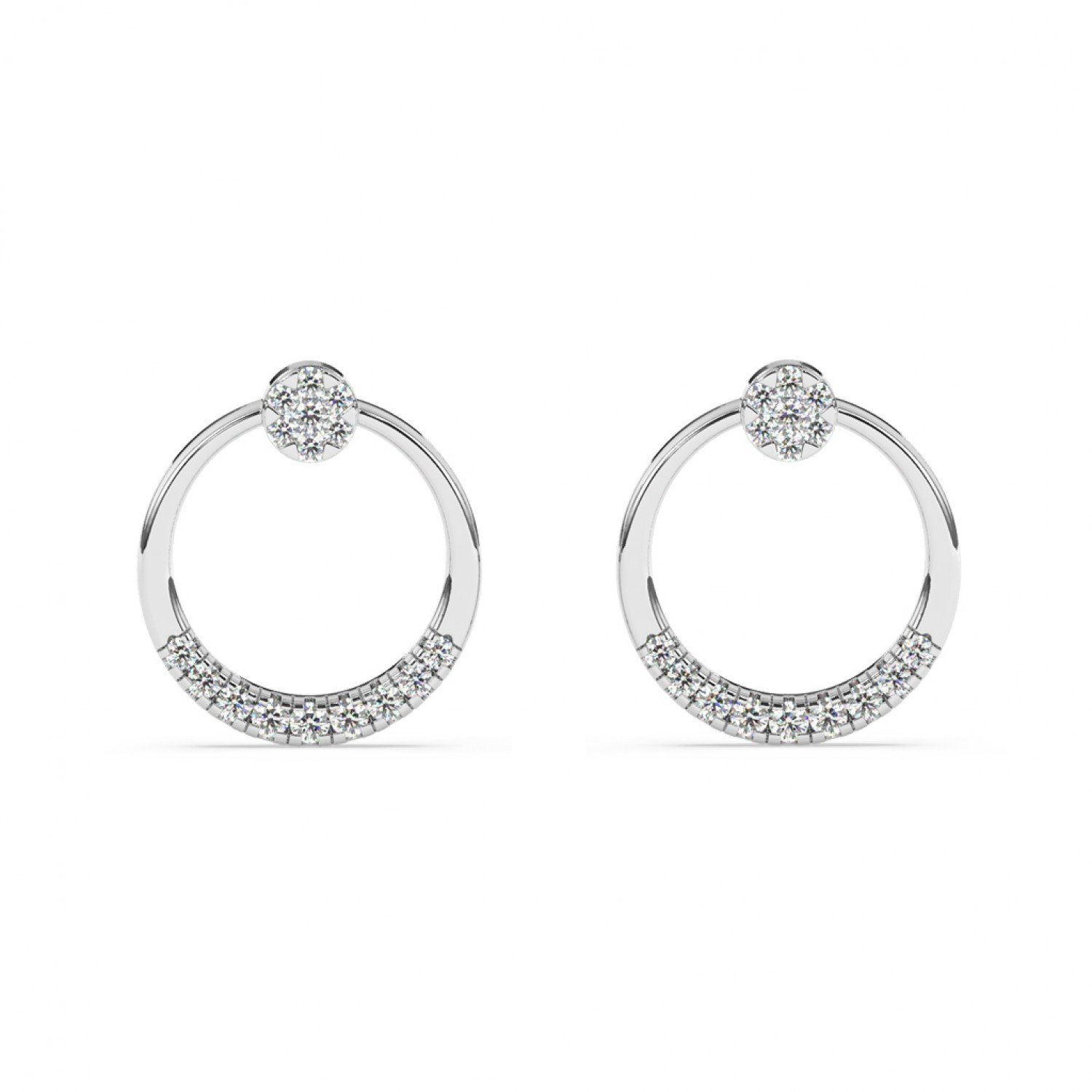 Silver Emila Zircon Studded Earrings Silver Emila Zircon Studded Earrings