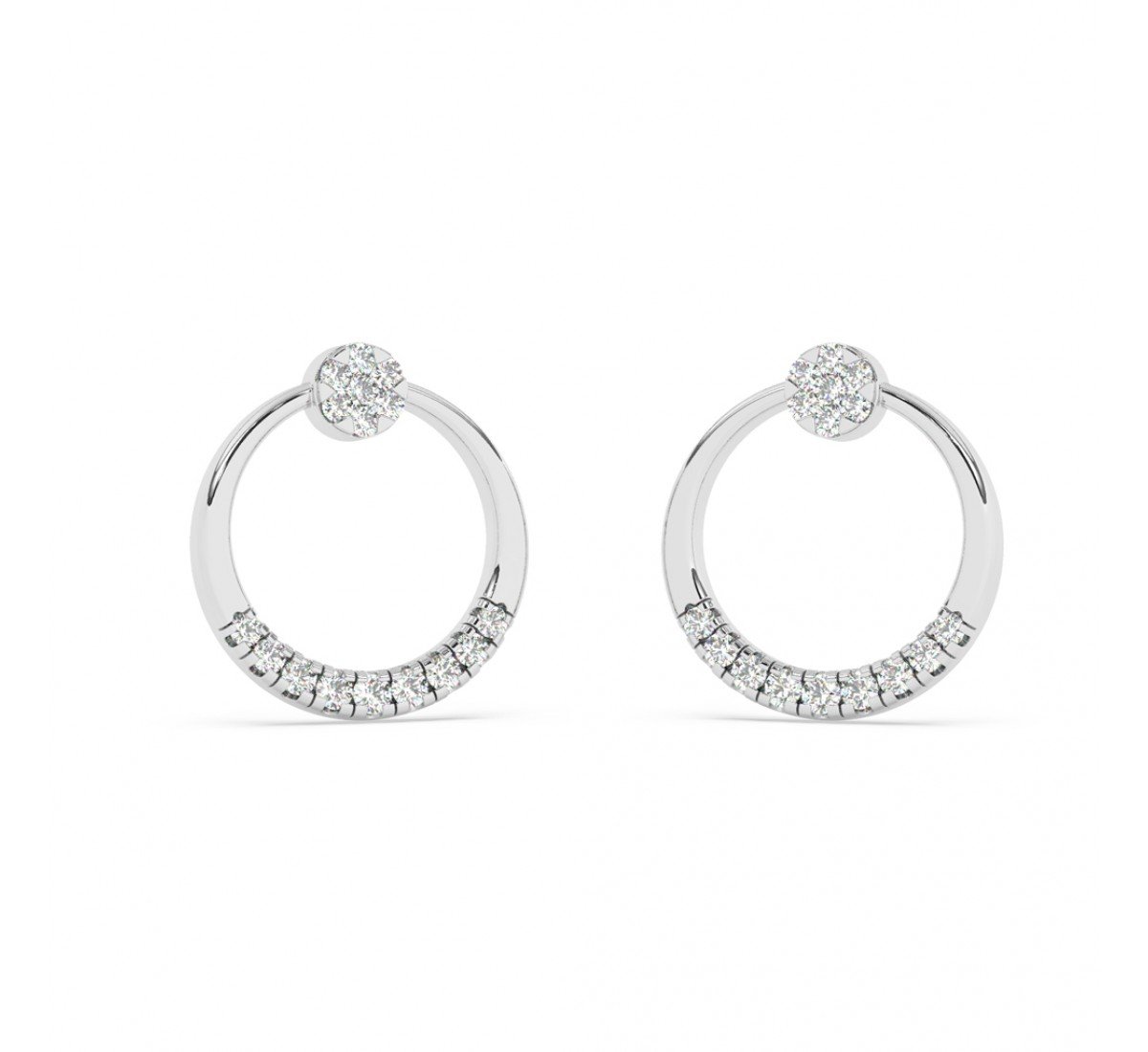 Silver Emila Zircon Studded Earrings