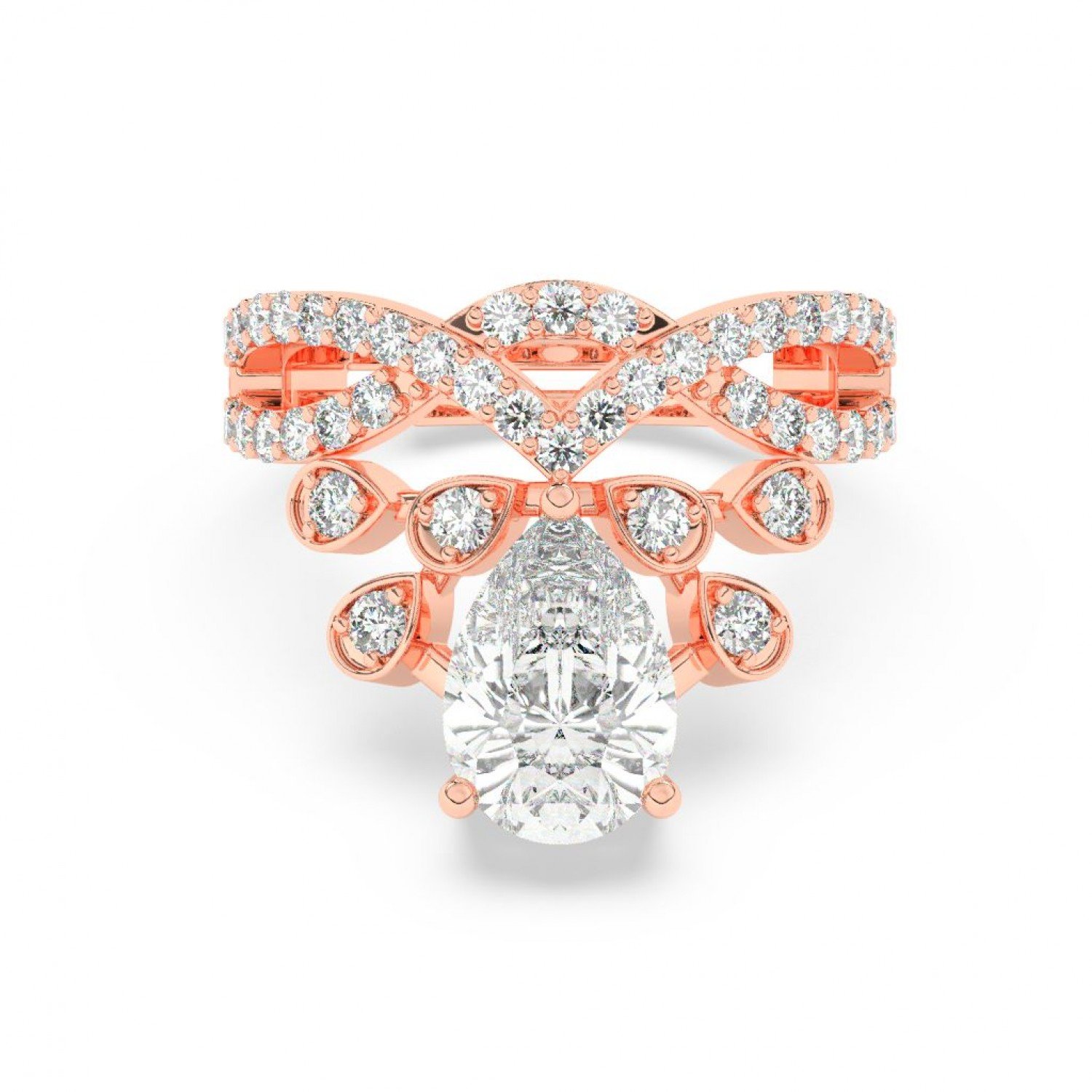 Rose Gold Zircon Crowning Glory Ring Rose Gold Zircon Crowning Glory Ring