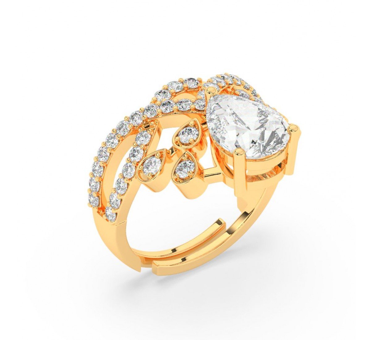 Gold Zircon Crowning Glory Ring