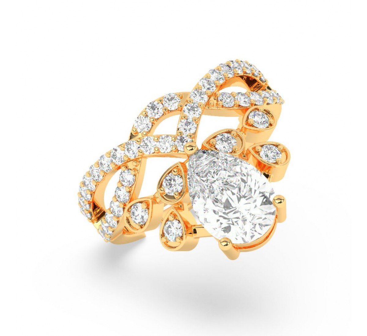 Gold Zircon Crowning Glory Ring