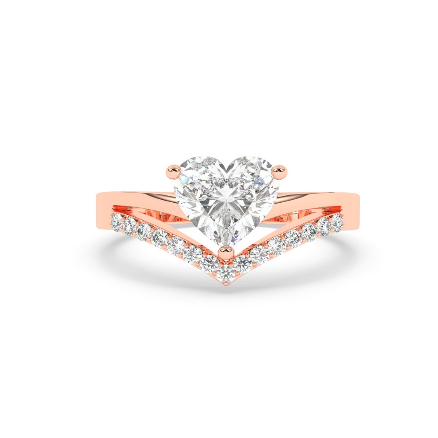 Rose Gold Heart Solitaire Ring Rose Gold Heart Solitaire Ring